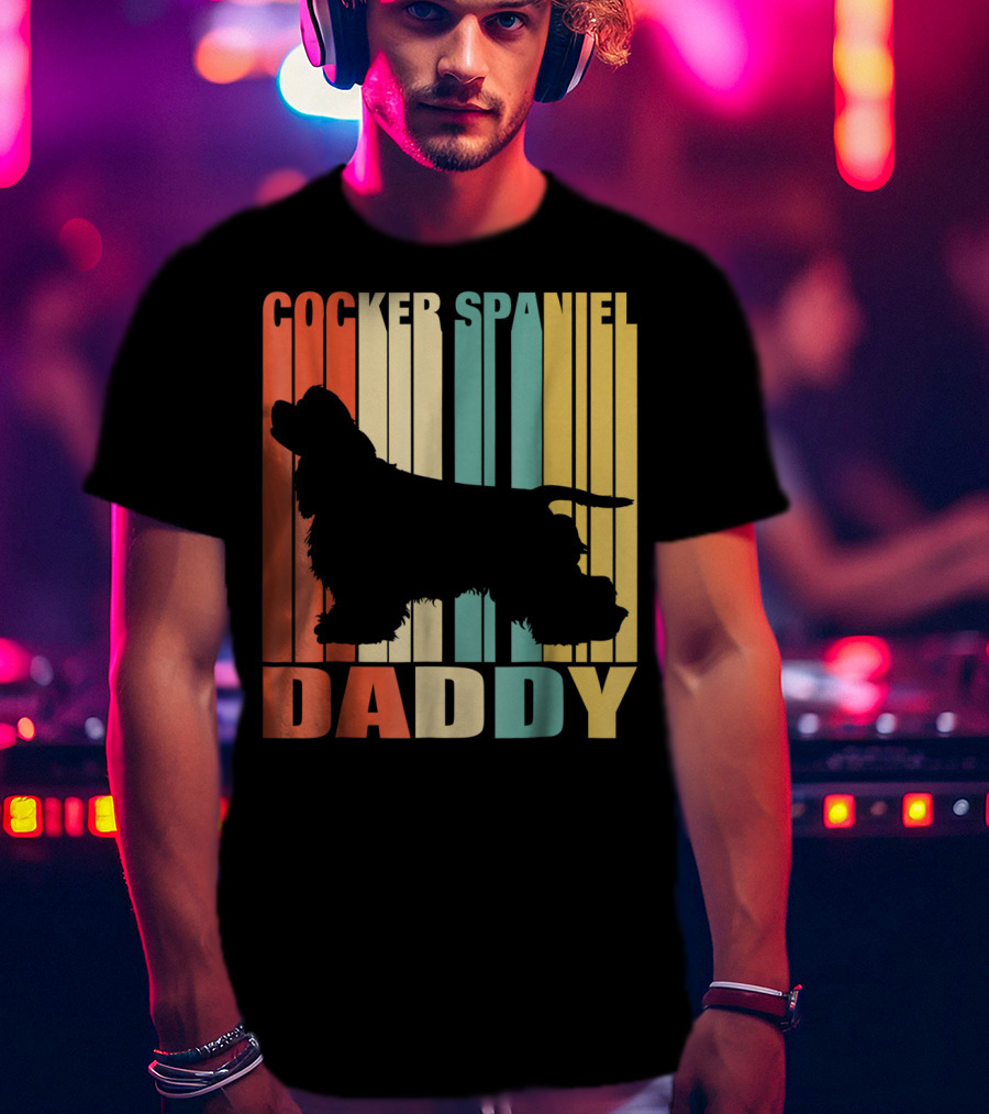 Cocker Spaniel Daddy Vintage Dog42 Love T-Shirt