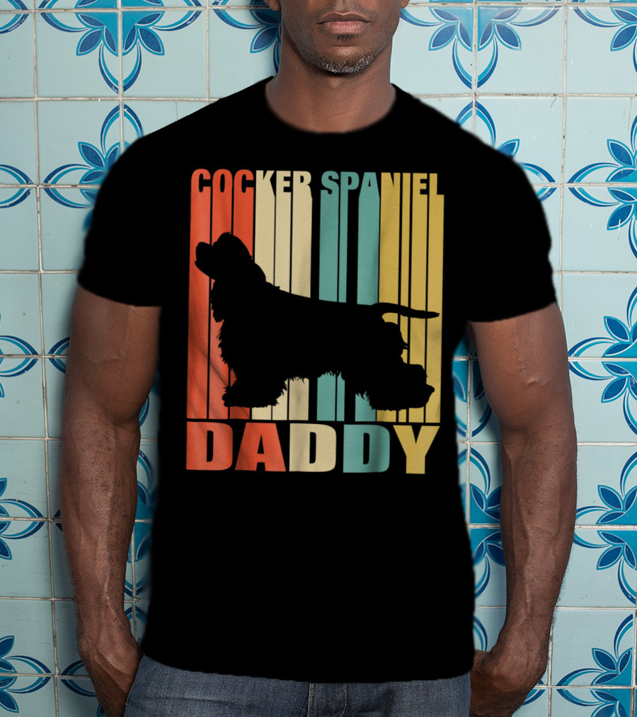 Cocker Spaniel Daddy Vintage Dog42 Love T-Shirt
