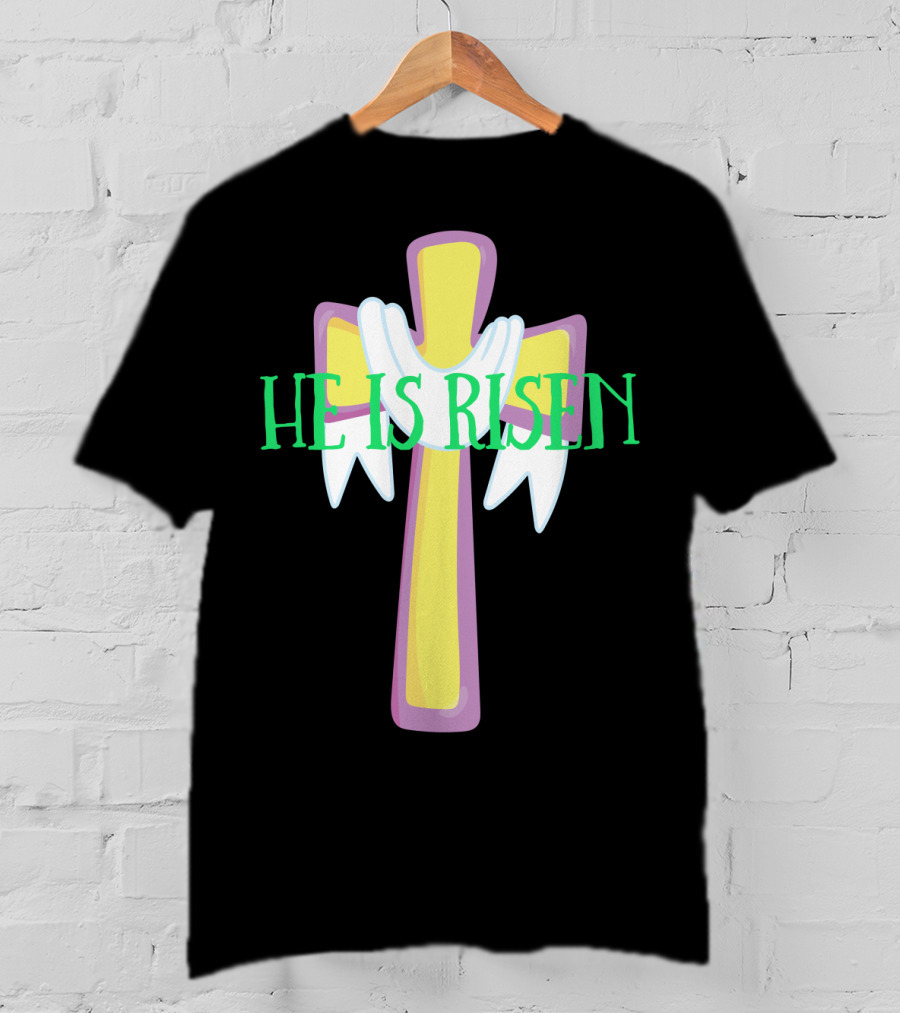 Easter He Is Risen Christian Cross Jesus Pastor Dad51 T-Shirt