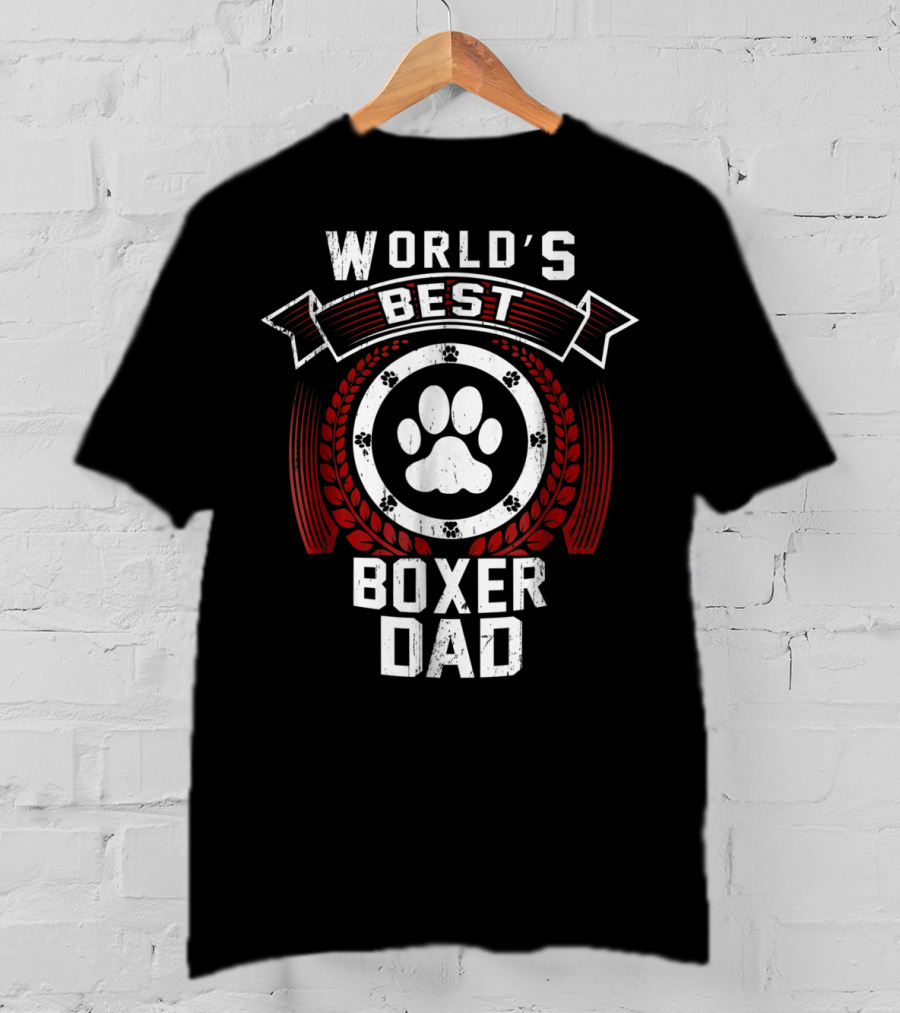 World's Best Boxer Dad Funny Dog Father Puppy Daddy59 T-Shirt