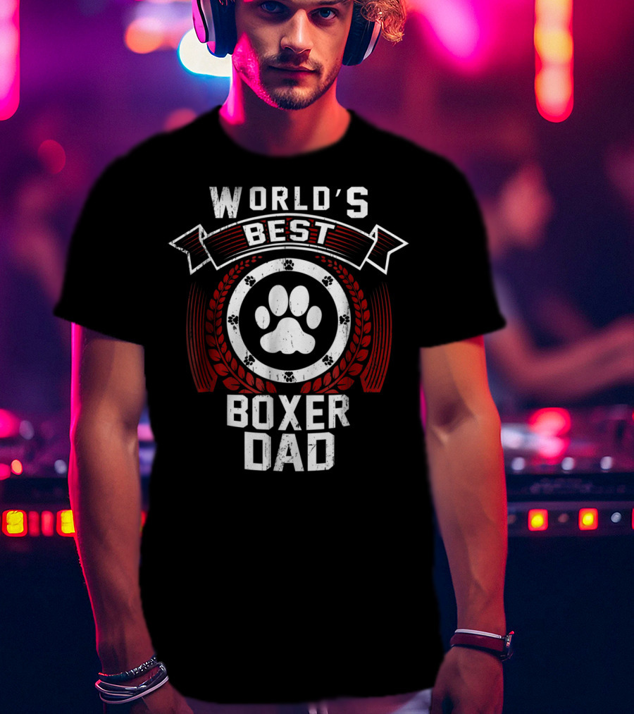 World's Best Boxer Dad Funny Dog Father Puppy Daddy59 T-Shirt