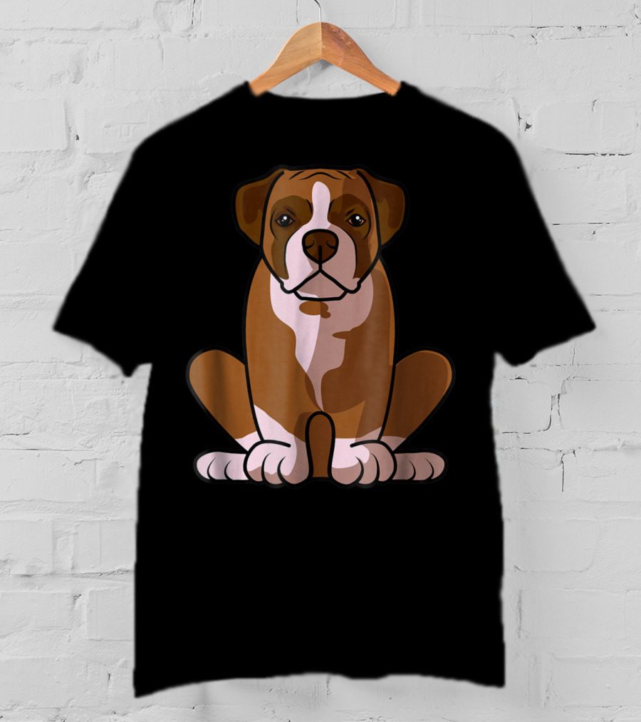 Boxer Dog Sitting Patiently For The Holidays T-Shirt