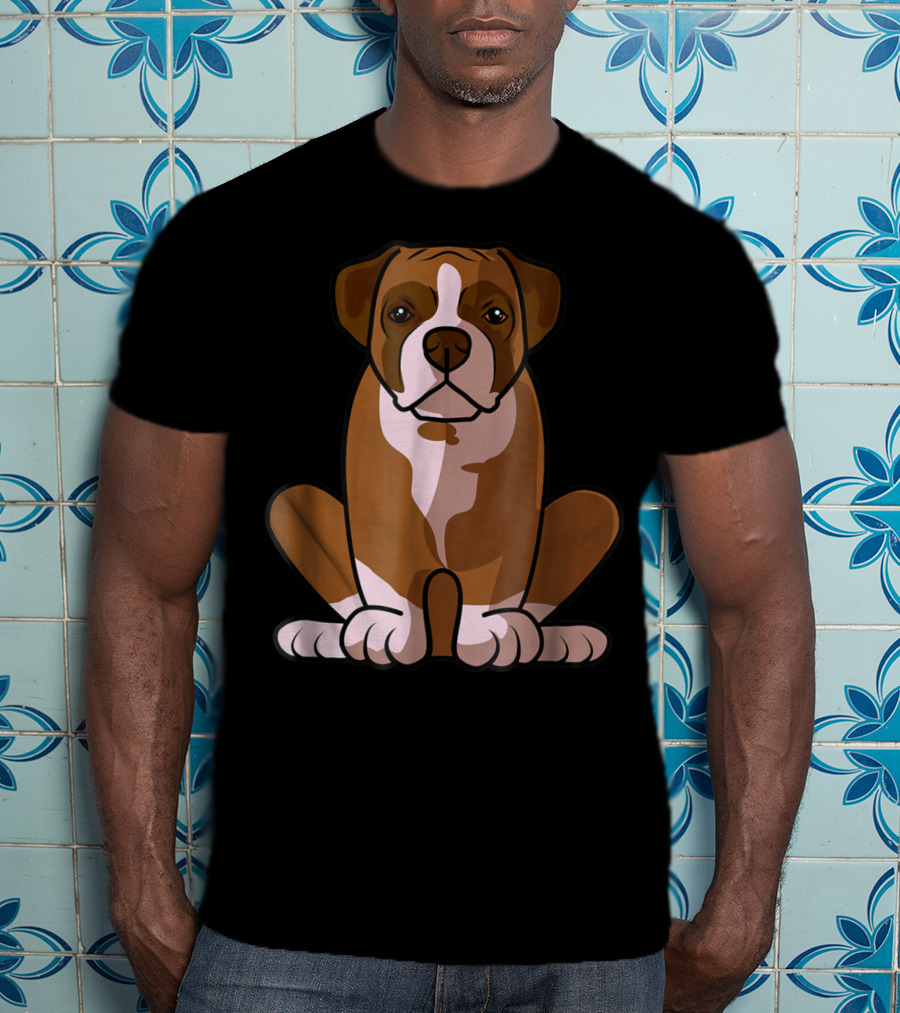 Boxer Dog Sitting Patiently For The Holidays T-Shirt