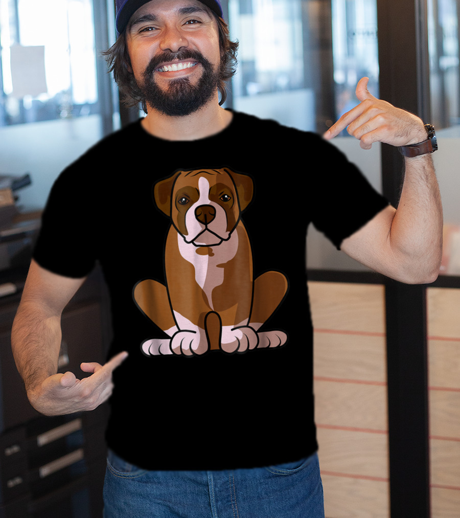 Boxer Dog Sitting Patiently For The Holidays T-Shirt
