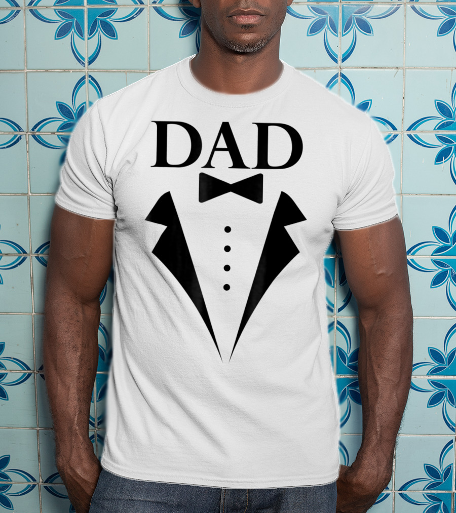 Dad Tuxedo Suit Design Family Papa Dad Son Daughter T-Shirt