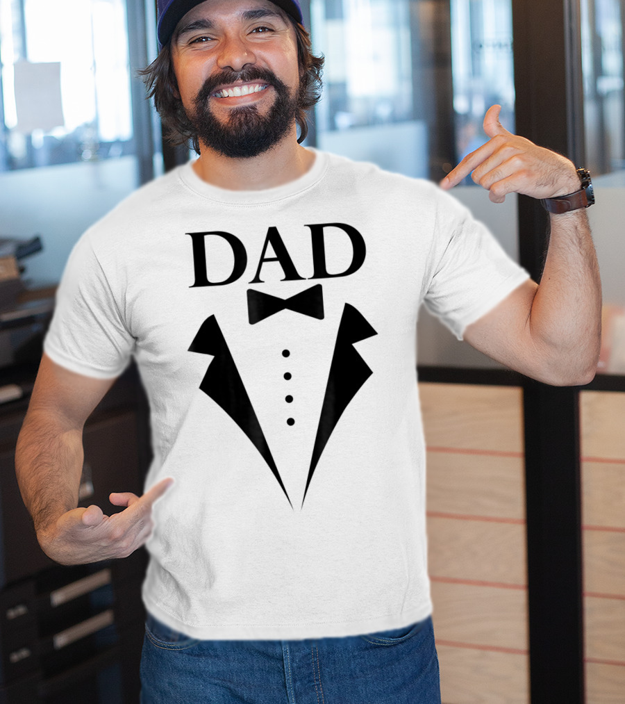 Dad Tuxedo Suit Design Family Papa Dad Son Daughter T-Shirt