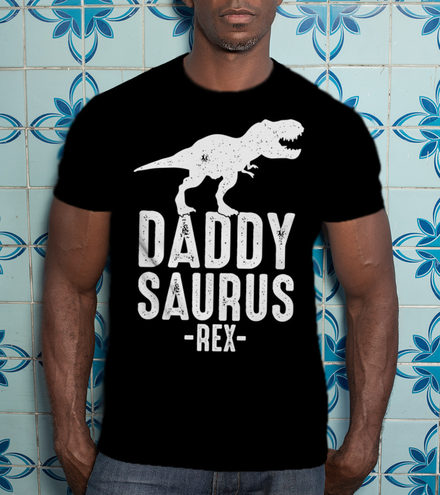 Daddysaurus Rex Daddy Dinosaur Pun T-Shirt