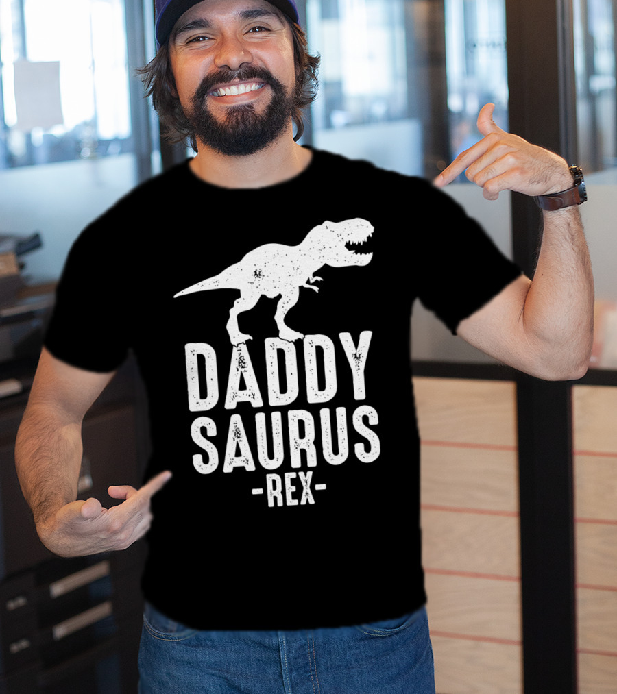 Daddysaurus Rex Daddy Dinosaur Pun T-Shirt