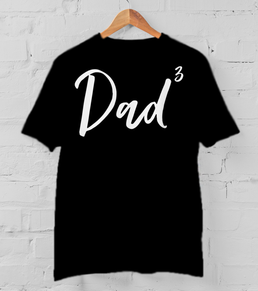 Dad Cubed Vintage Funny Witty Daddy Times Three T-Shirt
