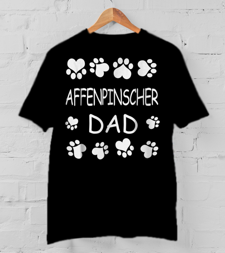 Affenpinscher Dad Paw Heart Lovers For Christmas Birthday T-Shirt