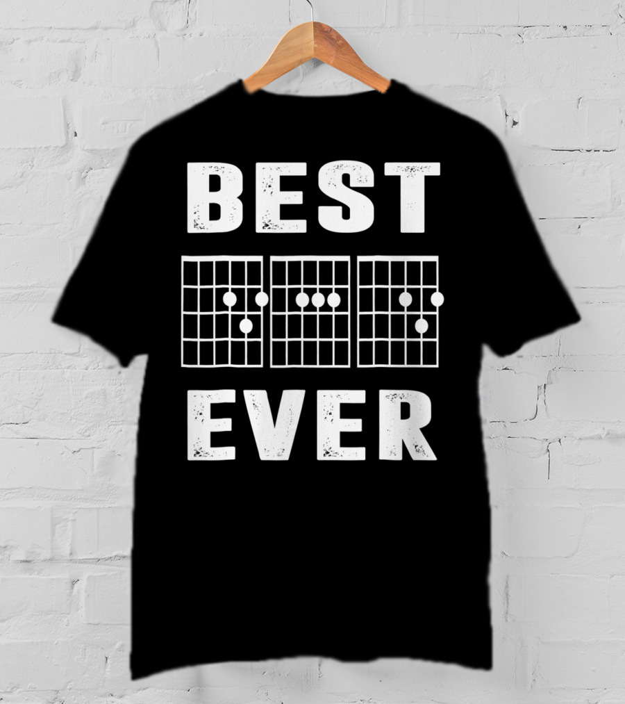 Best Dad Ever Guitar Musician Chord Chart T-Shirt