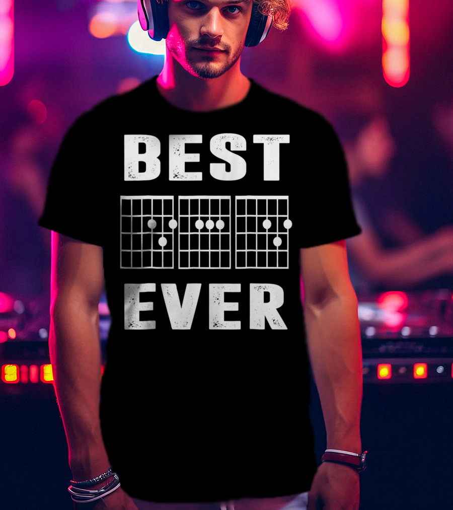 Best Dad Ever Guitar Musician Chord Chart T-Shirt
