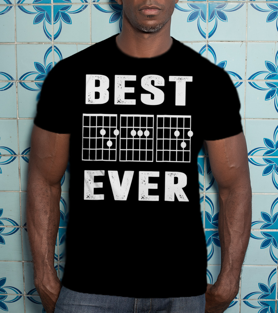 Best Dad Ever Guitar Musician Chord Chart T-Shirt