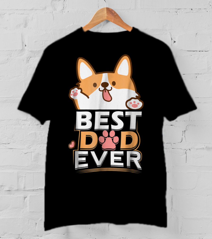 Best Dog Dad Ever Corgi Paws And Ears T-Shirt