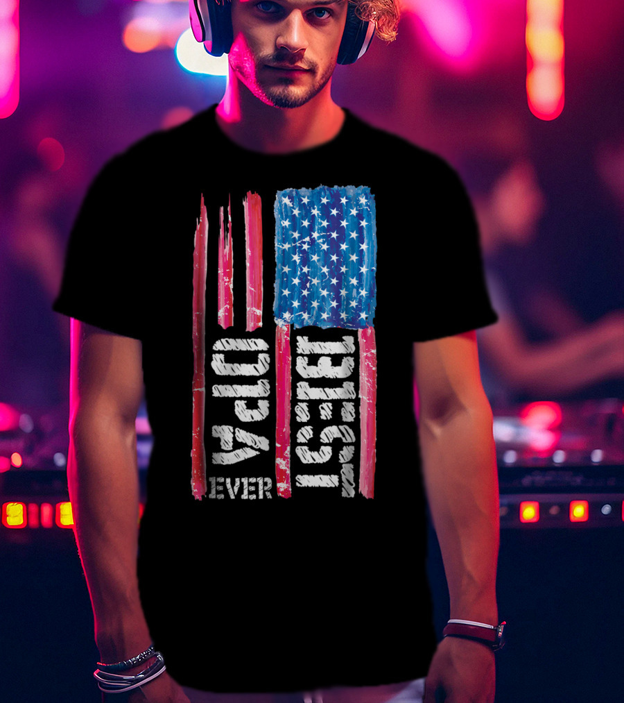 Best Opa Ever Patriotic Distressed American Flag T-Shirt