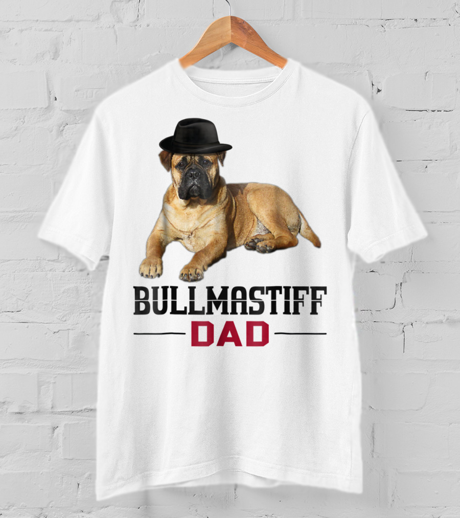 Bullmastiff Dad With Dog Lovers Hat T-Shirt