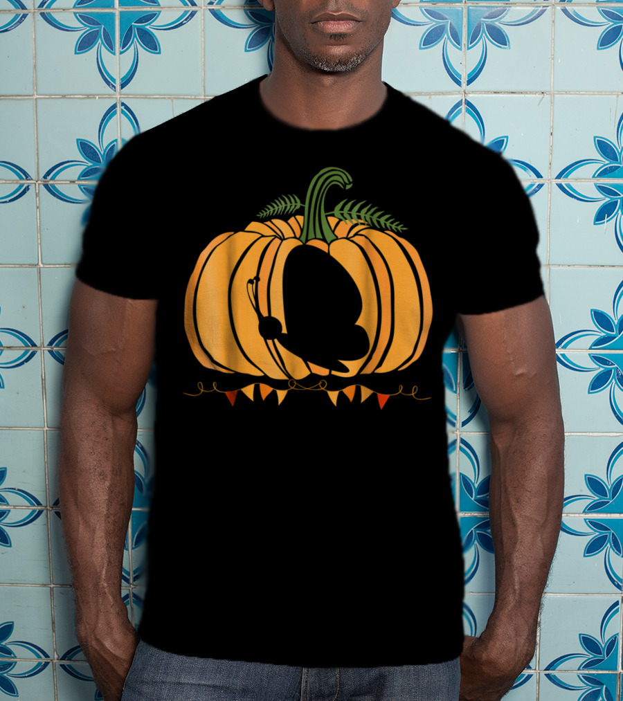 Cool Butterfly And Pumpkin Halloween For Kid Dad Mom T-Shirt