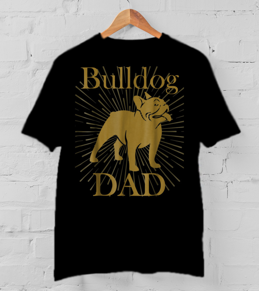Bulldog Dad With Radiant Dog58 T-Shirt