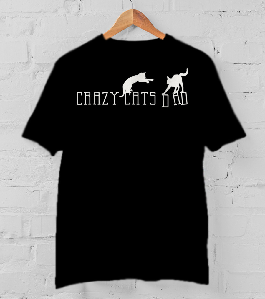 Crazy Cats Dad Fantasy Silhouette Animal Fun T-Shirt