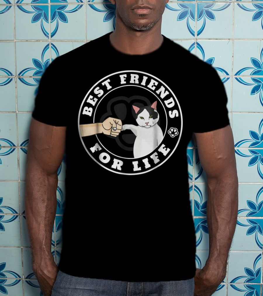 Best Friends For Life Cat Paw Fist Bump Fun T-Shirt