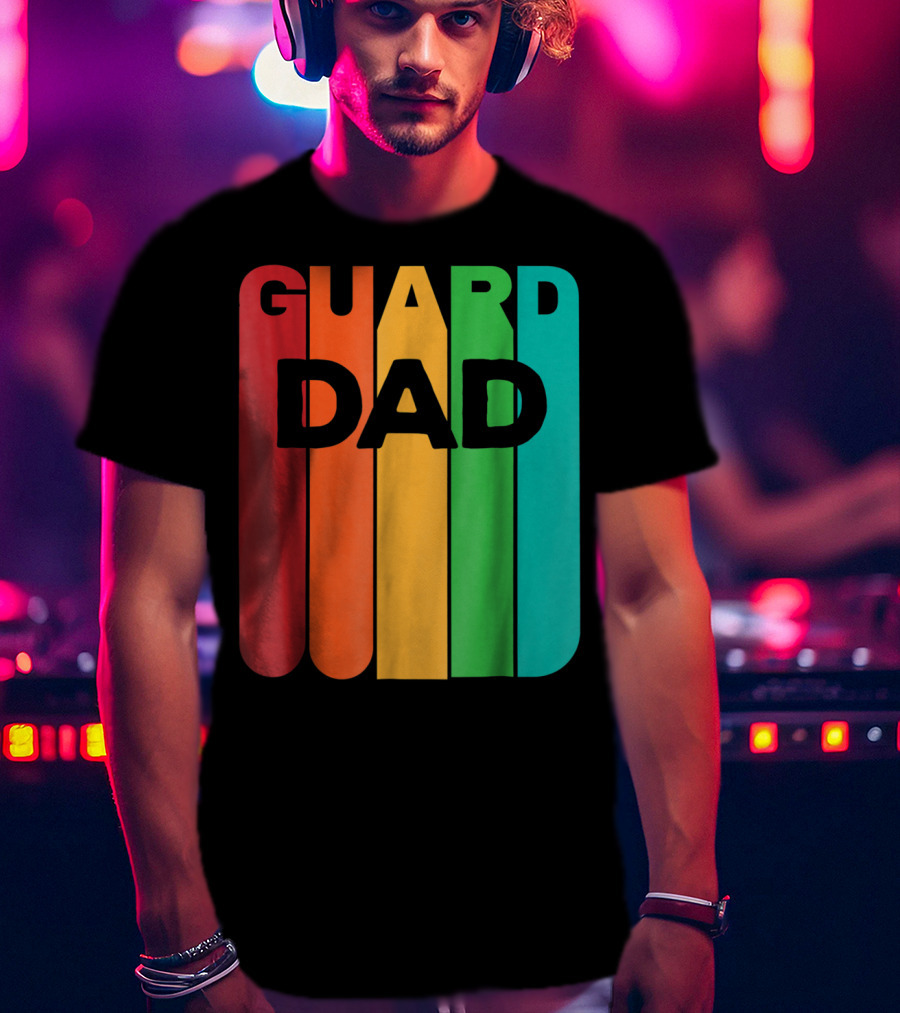Color Guard Dad Rainbow Stripes T-Shirt