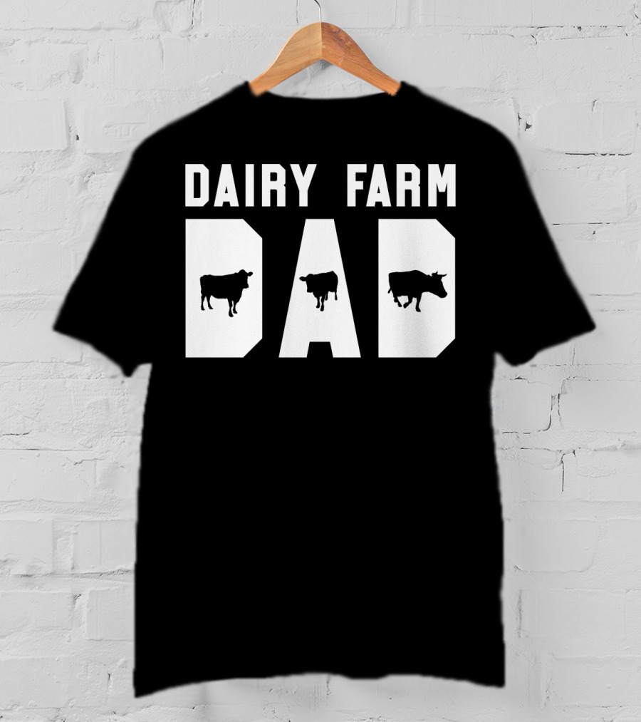 Dairy Farm Dad Funny Mens Cow Black12 T-Shirt