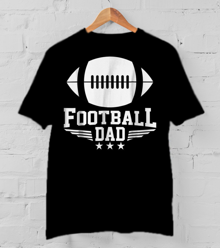 Football Dad Team Sports Daddy Stars And Football T-Shirt