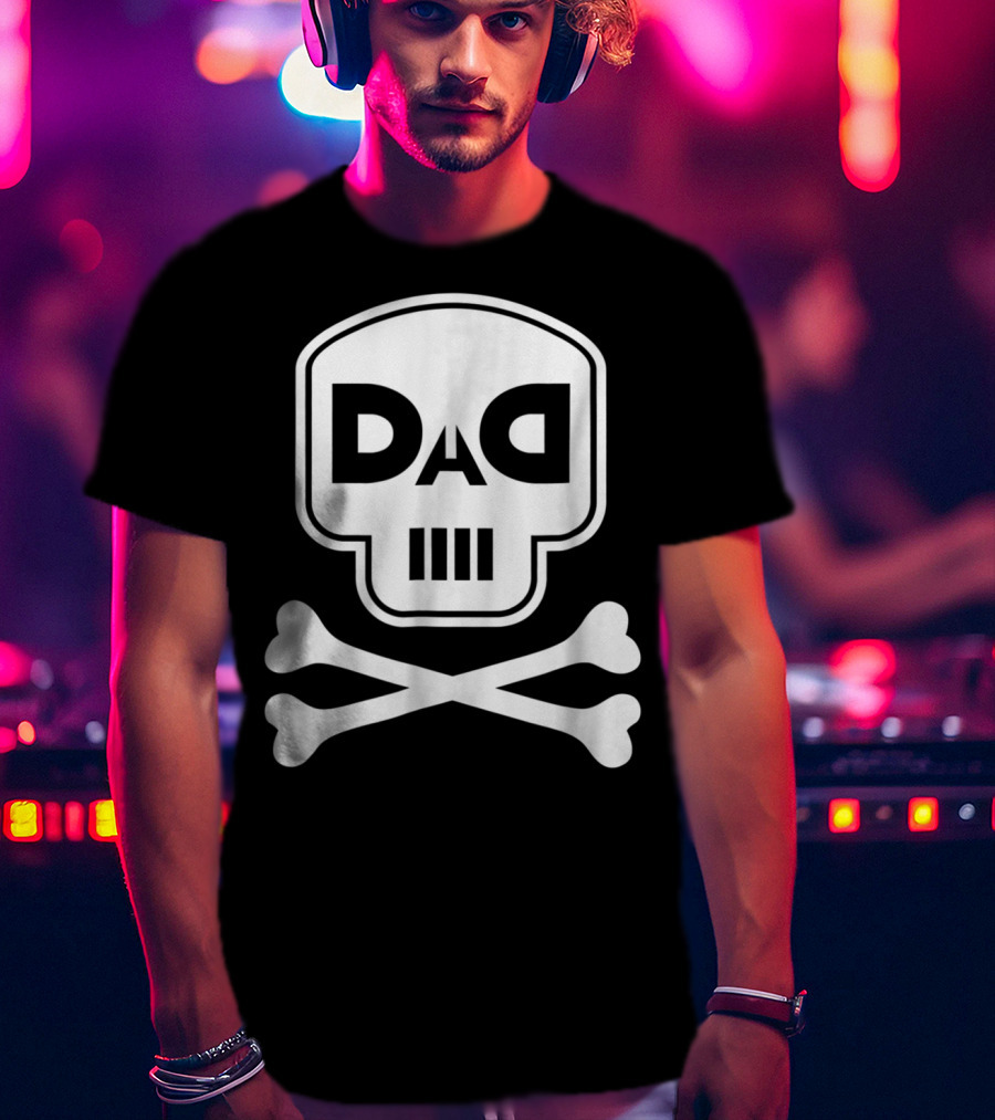 DAD White Skull Crossbones Logo Rap Merch56 T-Shirt