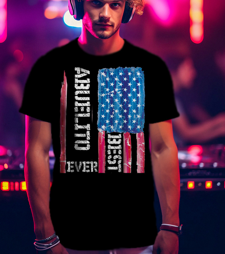 Best Abuelito Ever Distressed American Flag T-Shirt