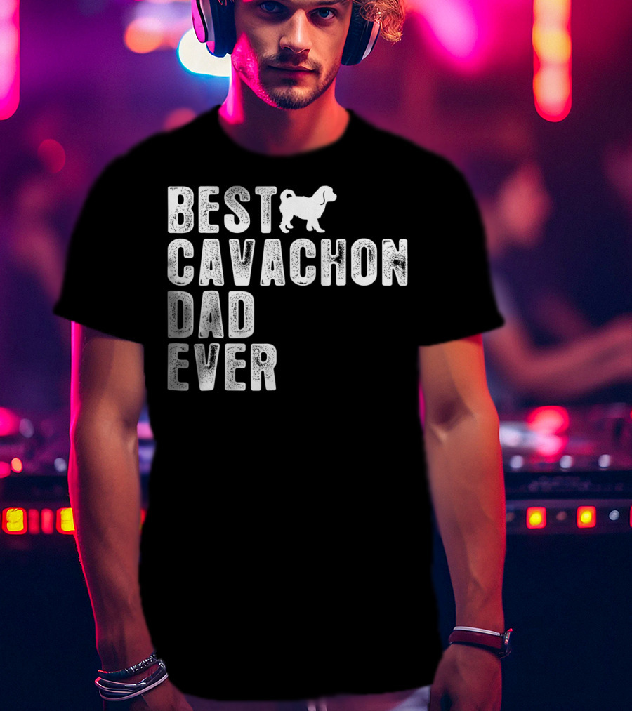 Best Cavachon Dad Ever Cavalier Bichon Mix T-Shirt