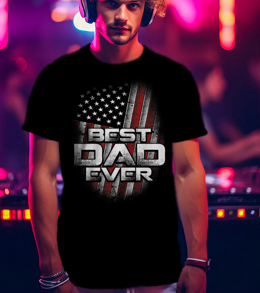 Best Dad Ever American Flag USA 23 T-Shirt
