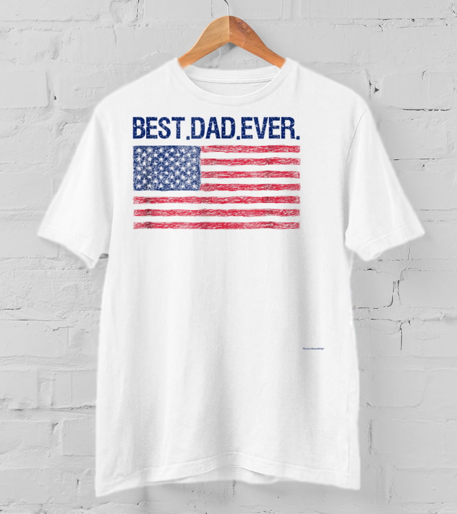 Best Dad Ever Cool Premium American Flag T-Shirt