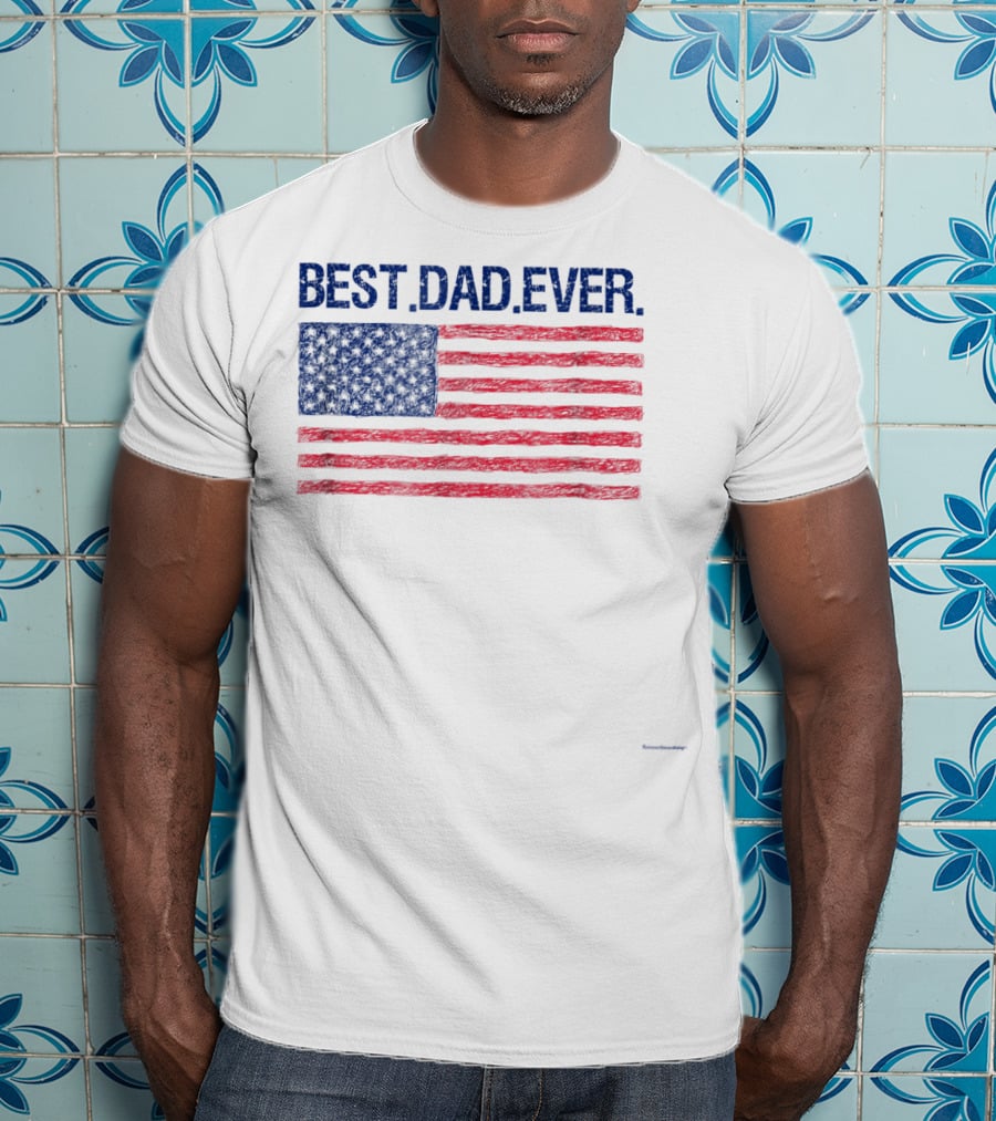 Best Dad Ever Cool Premium American Flag T-Shirt