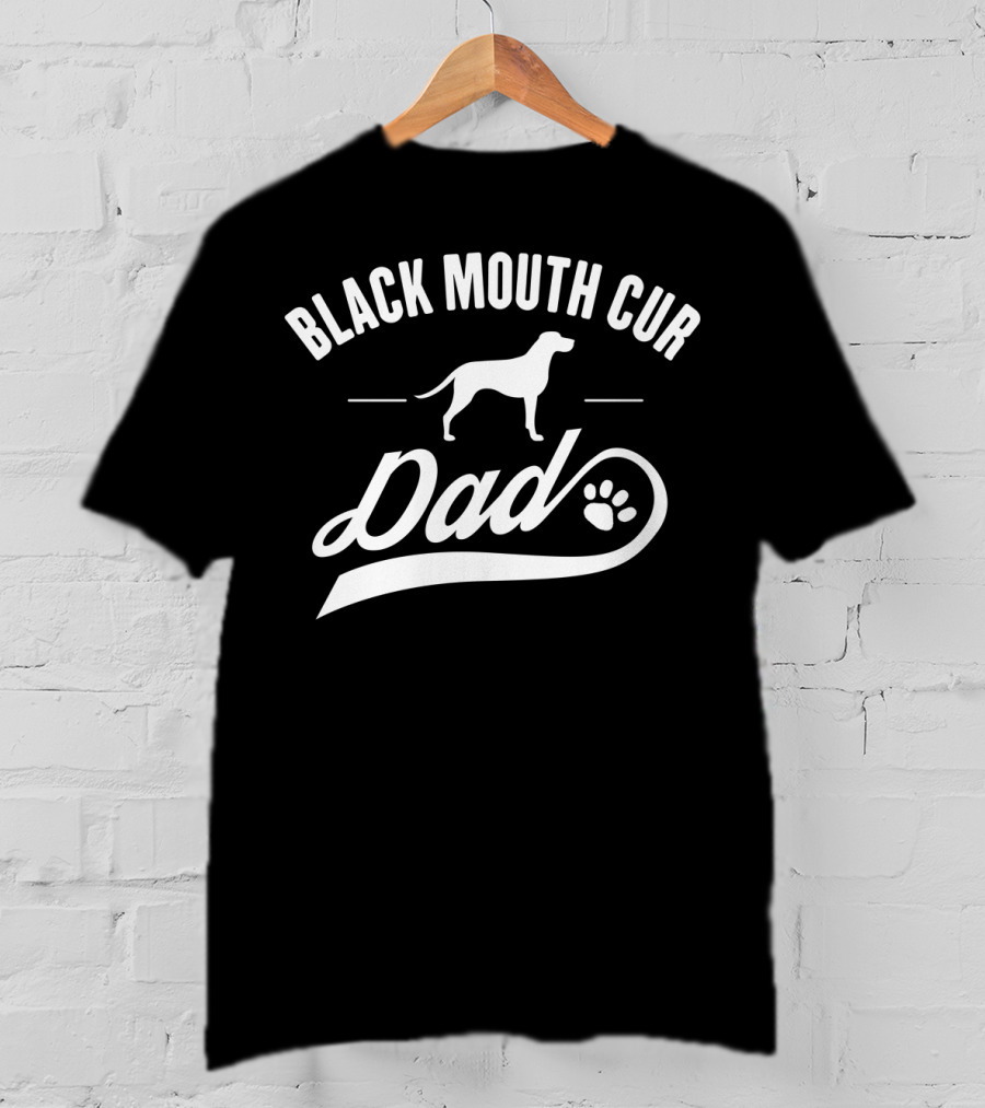 Black Mouth Cur Dad Paw Print Dog Owner Lover T-Shirt