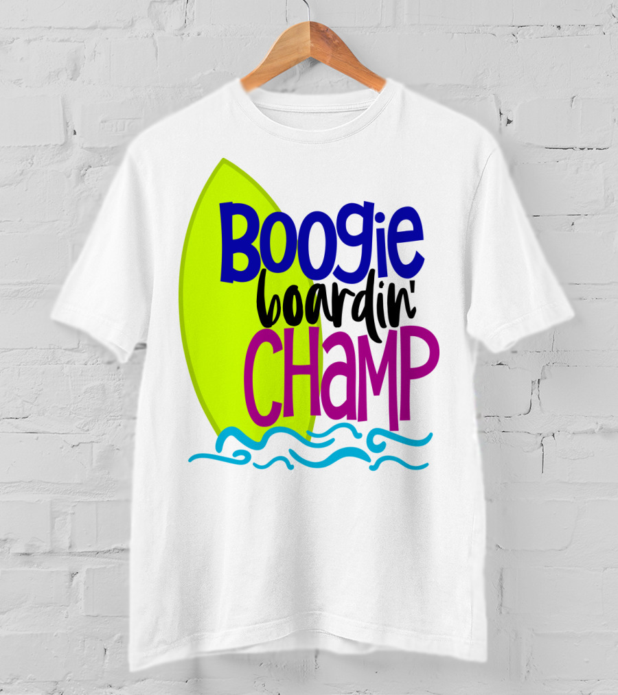 Boogie Boardin' Champ Surfing Summer Dad43 T-Shirt