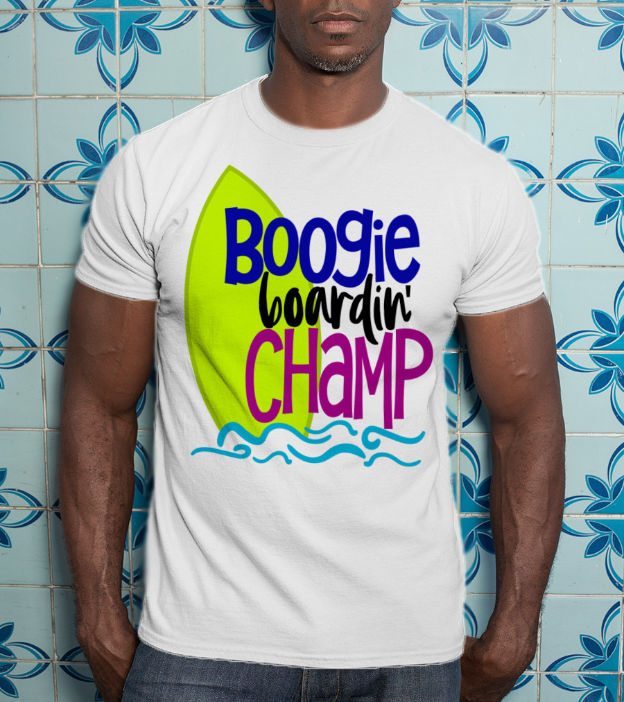 Boogie Boardin' Champ Surfing Summer Dad43 T-Shirt
