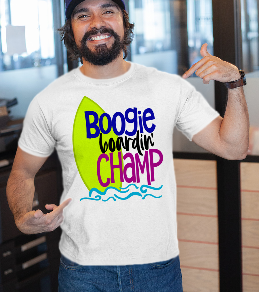 Boogie Boardin' Champ Surfing Summer Dad43 T-Shirt