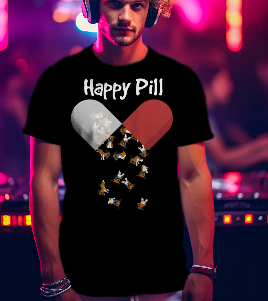 Happy Pill Boxer Dog Cute53 T-Shirt