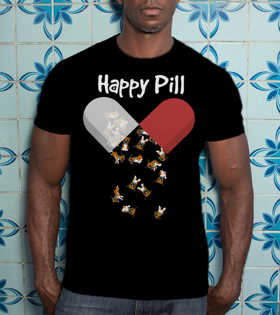 Happy Pill Boxer Dog Cute53 T-Shirt