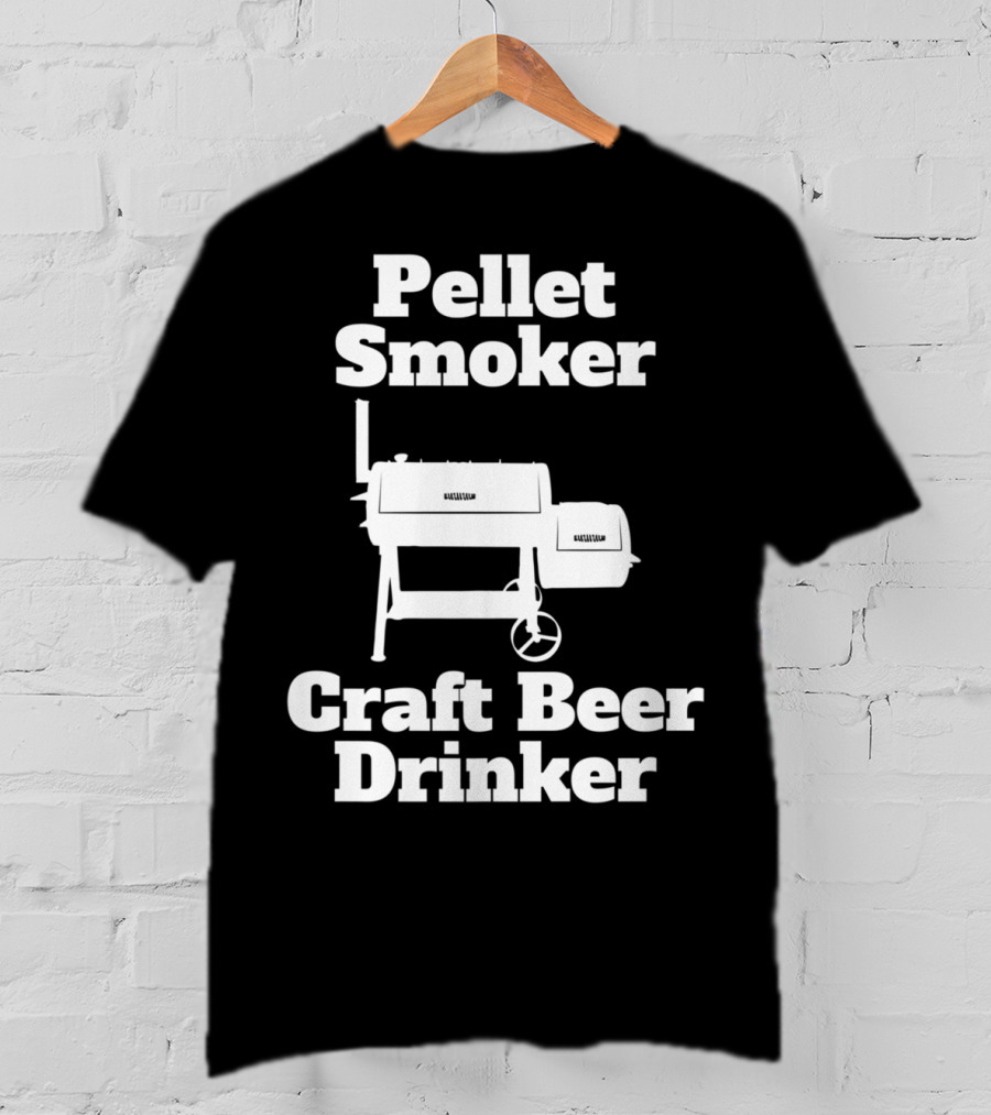 Pellet Smoker Craft Beer Drinker Dad92 BBQ Grill T-Shirt