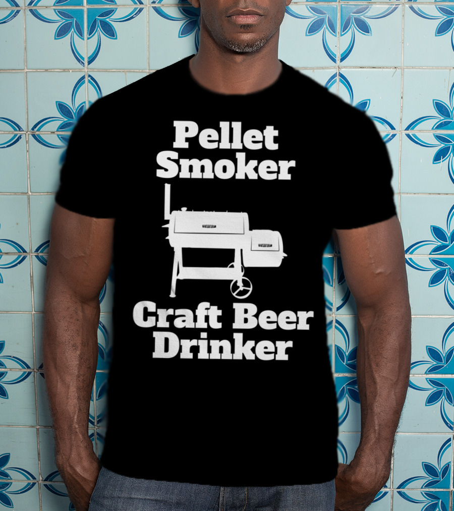 Pellet Smoker Craft Beer Drinker Dad92 BBQ Grill T-Shirt