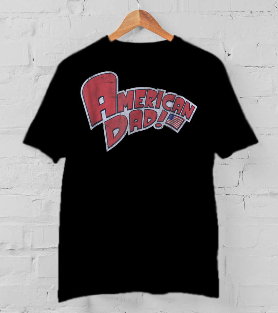 American Dad Vintage Logo With American Flag T-Shirt