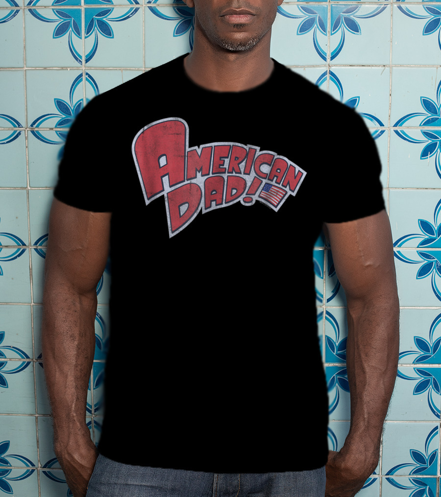 American Dad Vintage Logo With American Flag T-Shirt