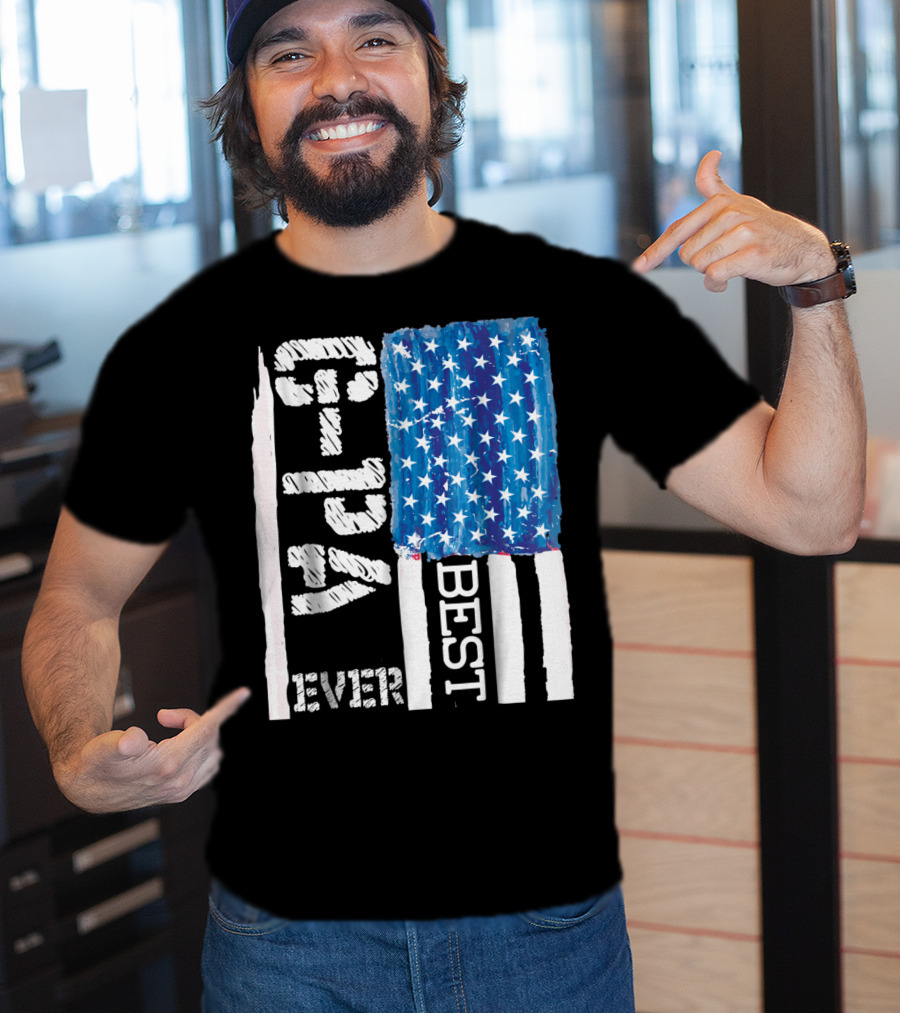 Best GPa Ever Distressed American Flag Best T-Shirt
