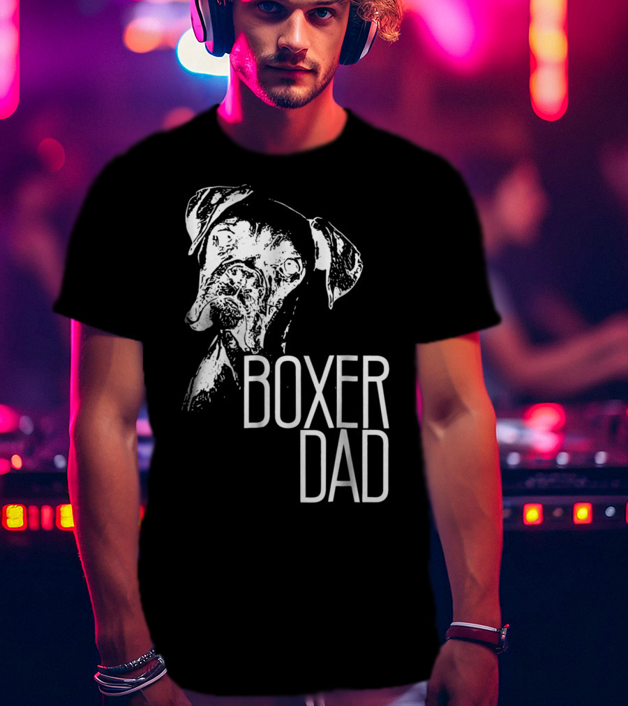 Boxer Dad Dog Face T-Shirt