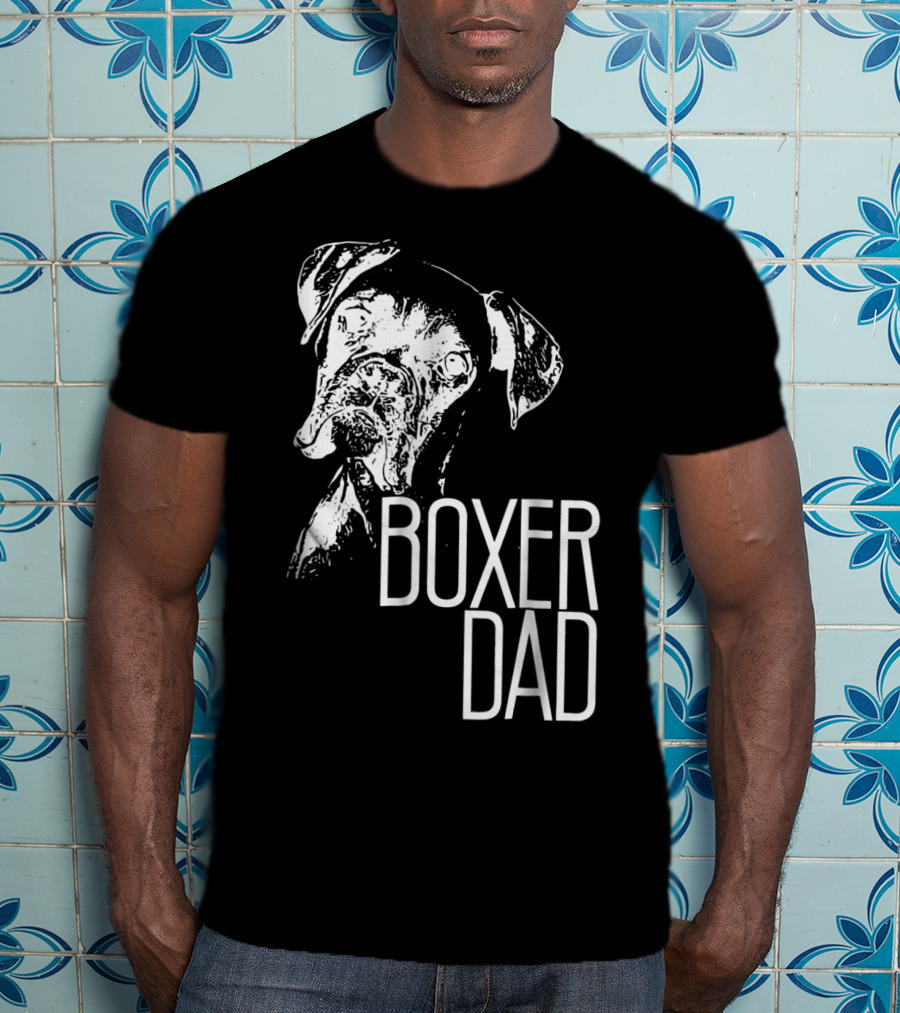 Boxer Dad Dog Face T-Shirt