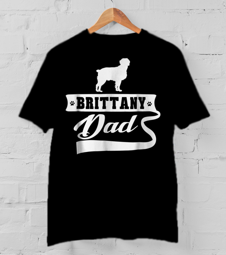 Brittany Dad Dog Lover Mens Canine Animal Owner T-Shirt