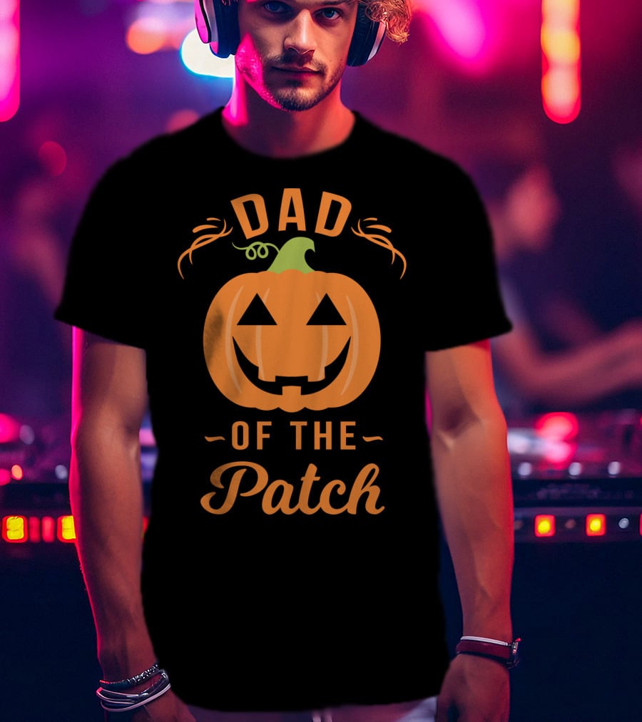 Dad Of The Patch Pumpkin Halloween Jack-O'-Lantern T-Shirt