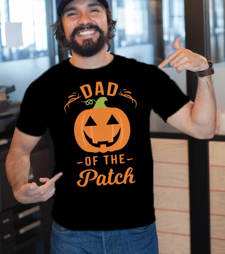 Dad Of The Patch Pumpkin Halloween Jack-O'-Lantern T-Shirt