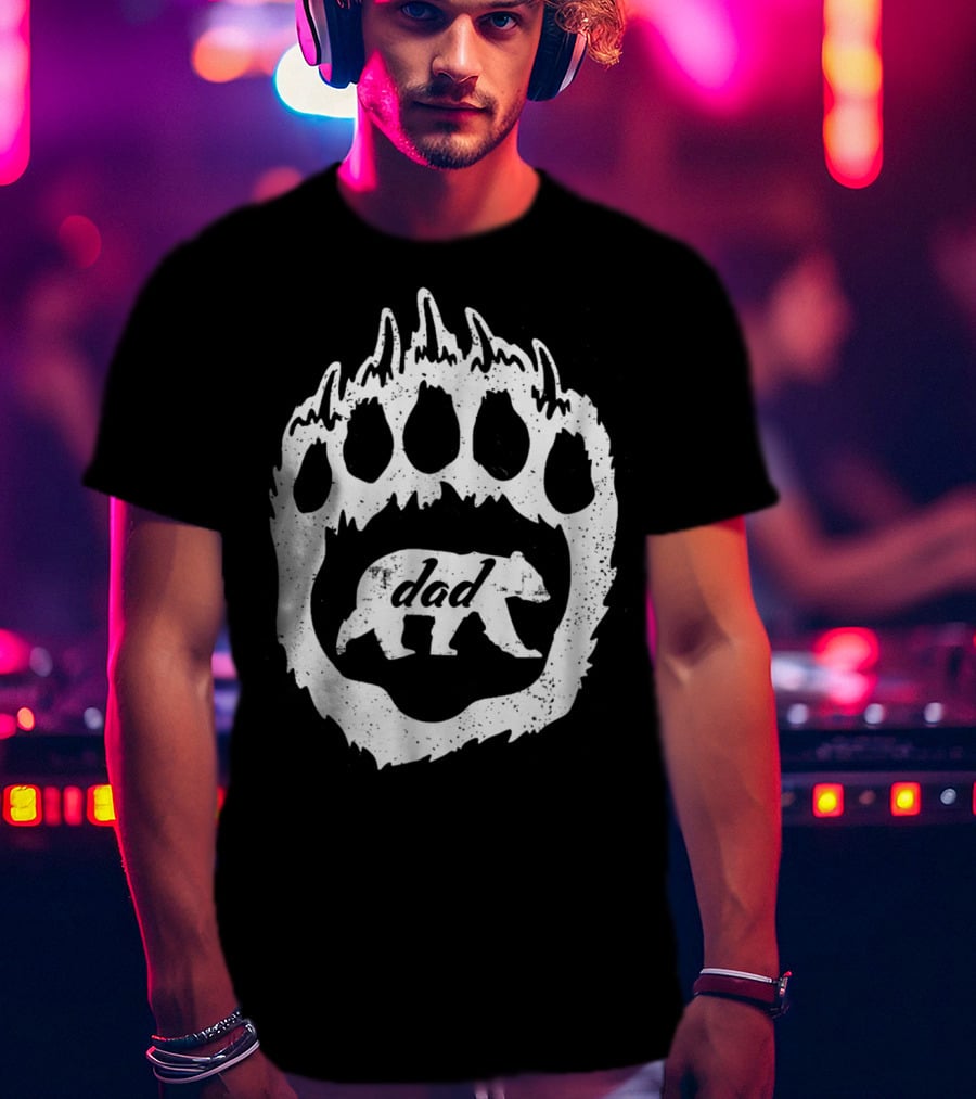 Dad Bear Paw52 Graphic With Bear T-Shirt